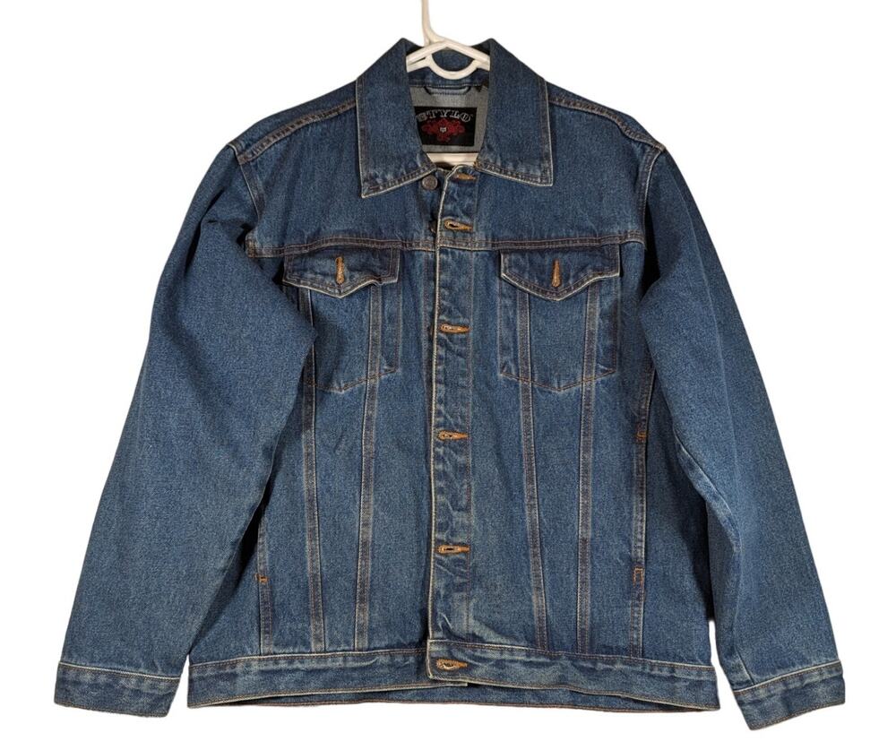 Vtge Stylo jeans jacket 90's/Y2K Mens Medium weight Streetwear aesthetic Trucker